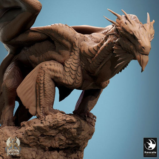 Metallic Bronze Dragon - Stance (100mm Base)
