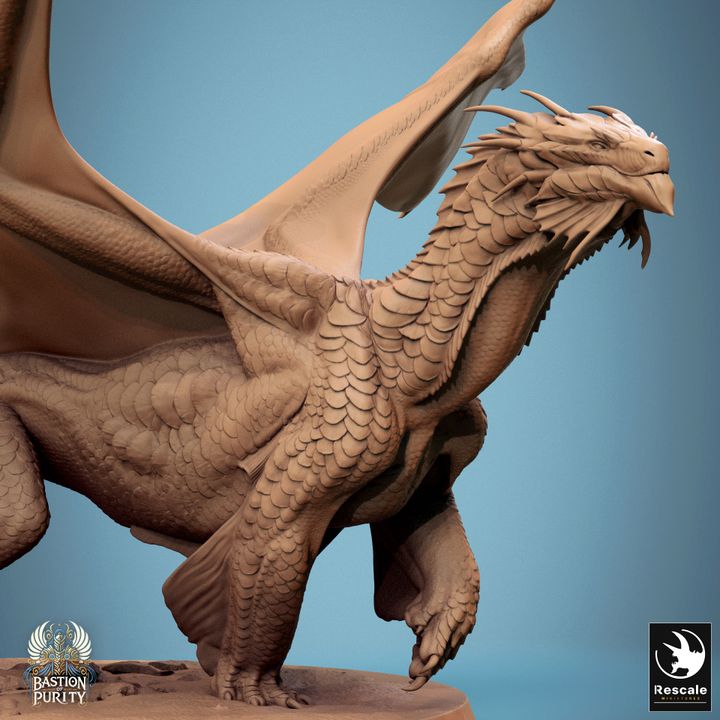 Dragon en bronze métallique - Marche (base de 100 mm)
