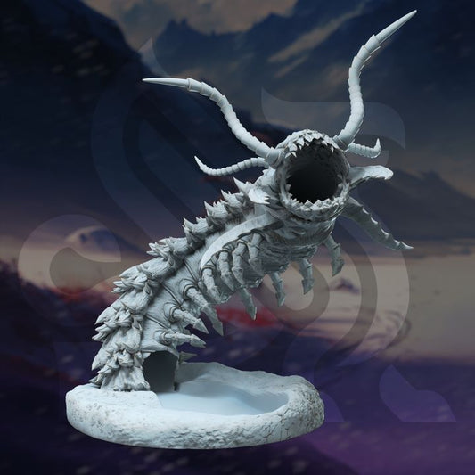 Giant Snow Worm Dice Tower Monstrosities | Colossal | DM Stash | D&D DnD Pathfinder Miniature