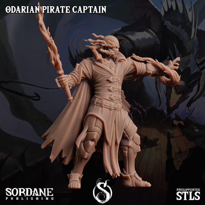 Odarian Pirate Captain - Commanding (25mm Base)