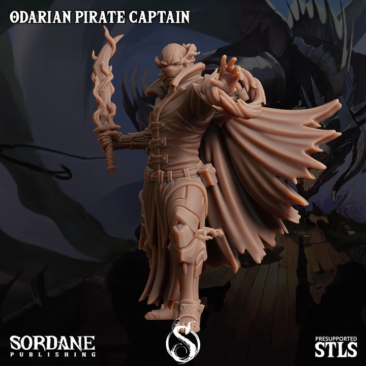 Odarian Pirate Captain - Commanding (25mm Base)