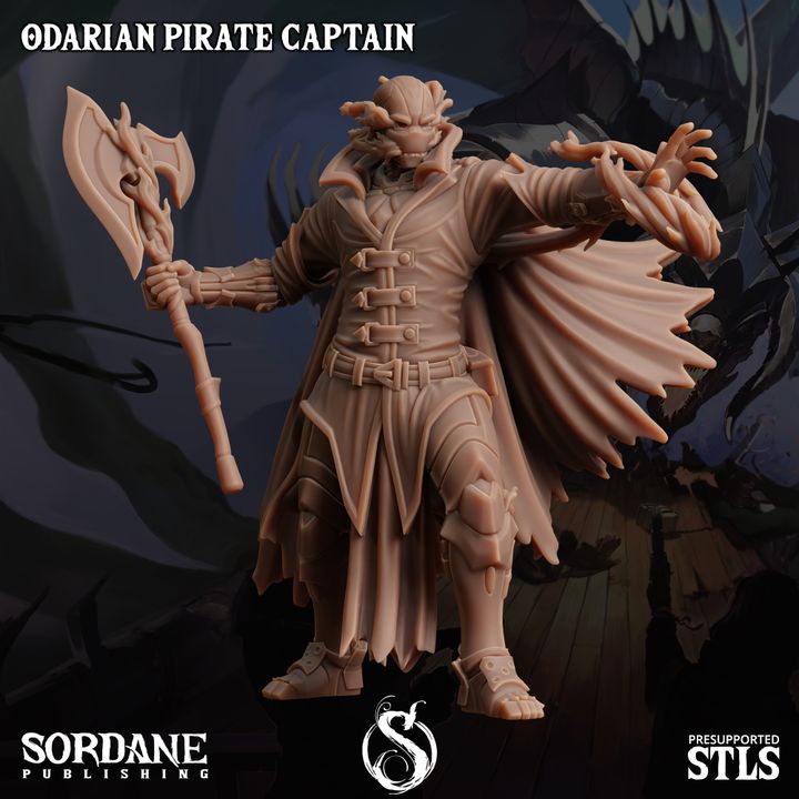 Odarian Pirate Captain - Commanding (25mm Base)