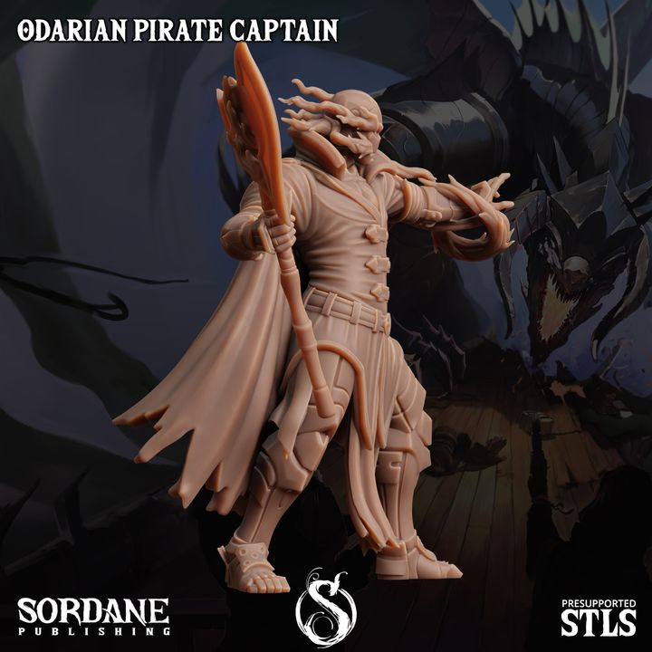 Odarian Pirate Captain - Commanding (25mm Base)