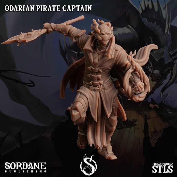 Odarian Pirate Captain - Commanding (25mm Base)