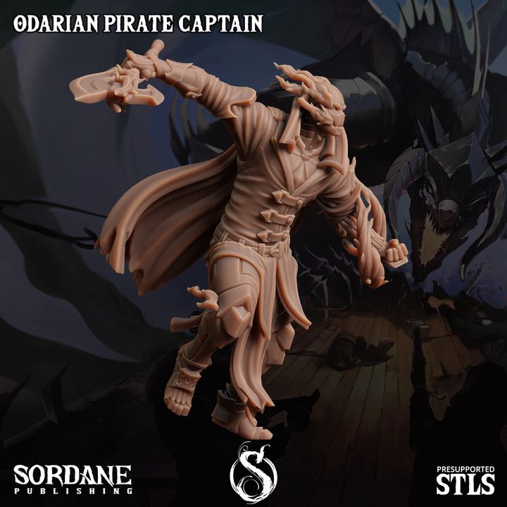 Odarian Pirate Captain - Commanding (25mm Base)