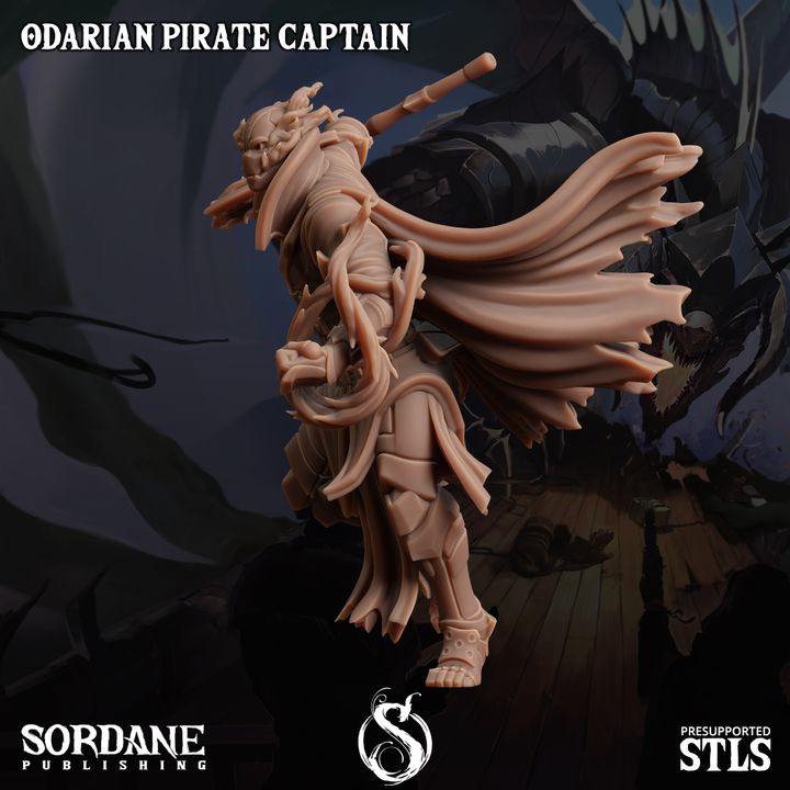 Odarian Pirate Captain - Commanding (25mm Base)