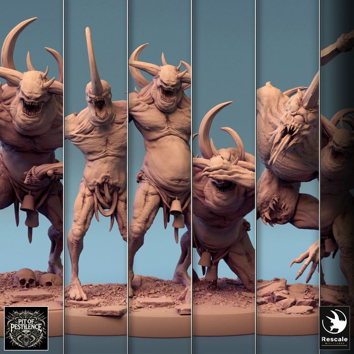 Collection Putrid Servants Humanoids Necromancer Undead | Medium | Rescale Miniatures | D&D DnD Pathfinder Miniature