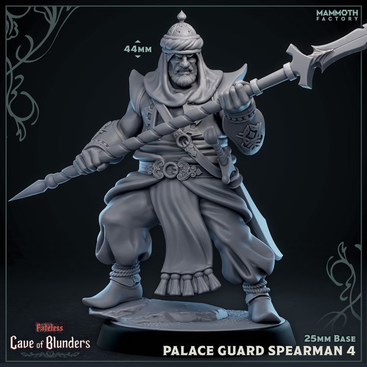 Palace Guard Spearmen Fighter Human | Medium | Mammoth Factory | D&D DnD Pathfinder Miniature