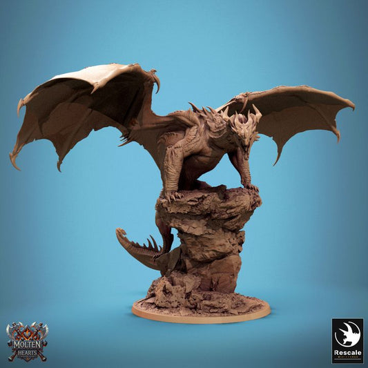 Chromatic Red Dragon - Perched (75mm Base)