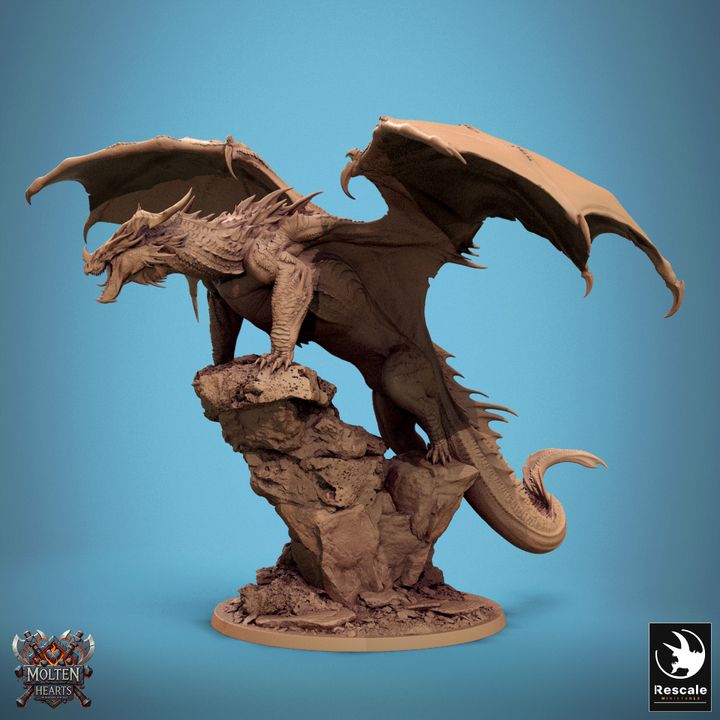Chromatic Red Dragon - Perched (75mm Base)