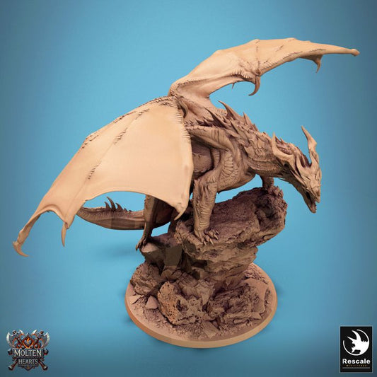 Chromatic Red Dragon - Perched (75mm Base)