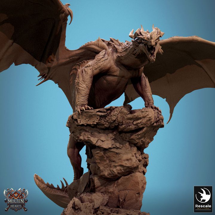 Chromatic Red Dragon - Perched (75mm Base)