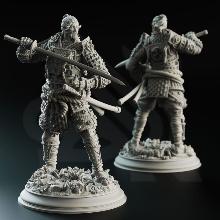 Wandering Samurai Fighter Warrior | Medium | DM Stash | D&D DnD Pathfinder Miniature