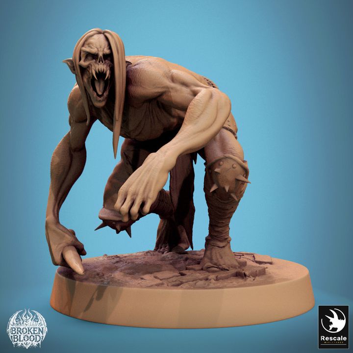 Collection Savage Undead Ghoul Miniature | Medium | Rescale Miniatures | D&D DnD Pathfinder Miniature