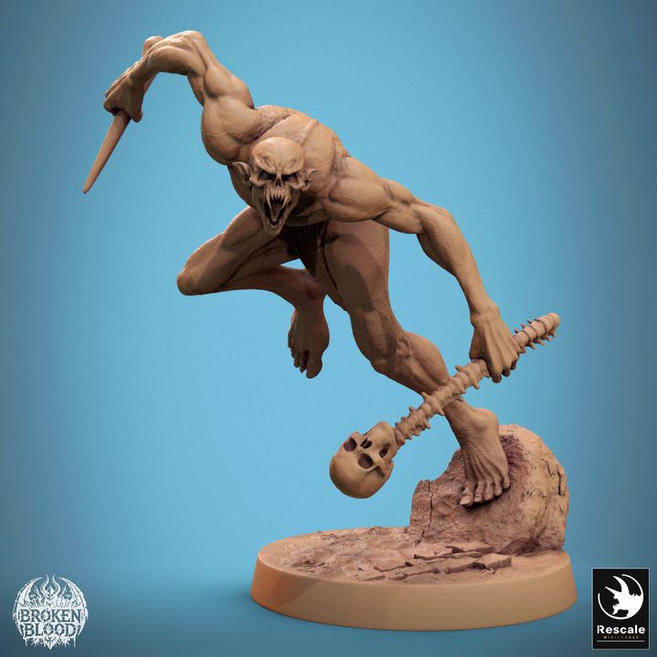 Collection Savage Undead Ghoul Miniature | Medium | Rescale Miniatures | D&D DnD Pathfinder Miniature