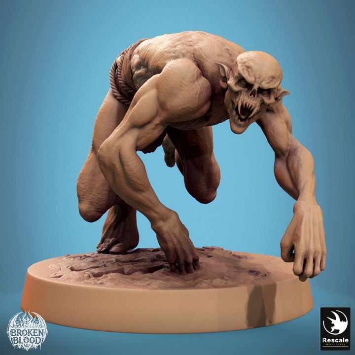Collection Savage Undead Ghoul Miniature | Medium | Rescale Miniatures | D&D DnD Pathfinder Miniature