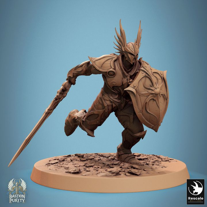 Guardian Warrior Sentinel Miniature | Medium | Rescale Miniatures | D&D DnD Pathfinder Miniature