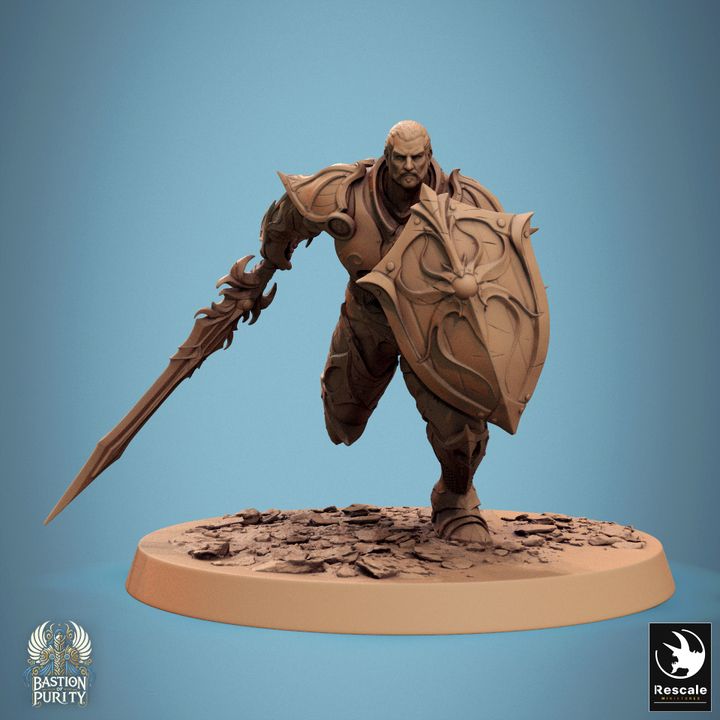 Guardian Warrior Sentinel Miniature | Medium | Rescale Miniatures | D&D DnD Pathfinder Miniature