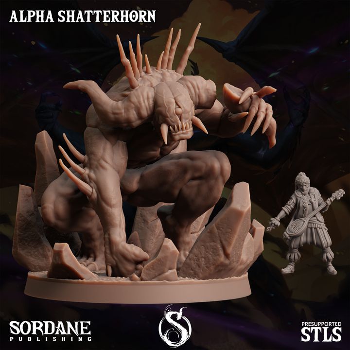 Void Shatterhorn Alpha - Crouching (75mm Base)