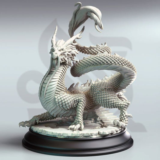 Eastern Crimson Dragon Gargantuan | DM Stash | D&D DnD Pathfinder Miniature