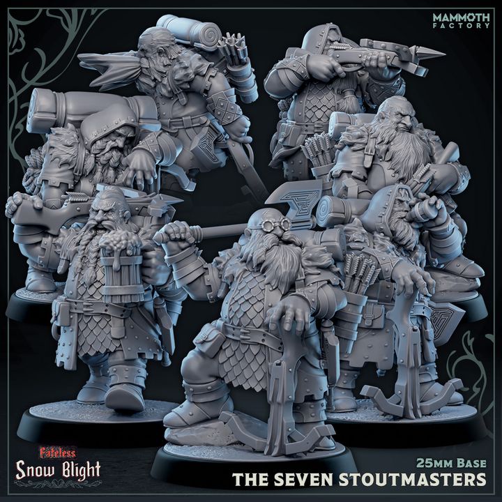 Dwarf Warrior Resin Minis Collection Medium | Mammoth Factory | D&D DnD Pathfinder Miniature