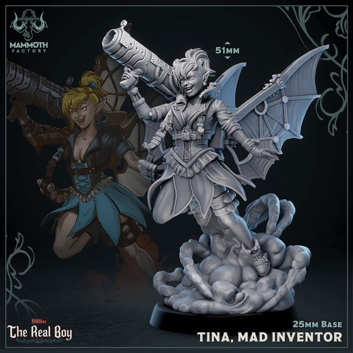 Fairy Artificer Tinkerer Wings | Medium | Mammoth Factory | D&D DnD Pathfinder Miniature