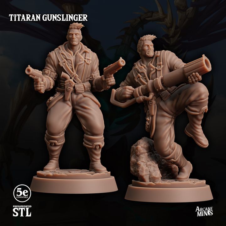 Steampunk Gunslinger Miniature | Medium | Sordane Publishing | D&D DnD Pathfinder Miniature