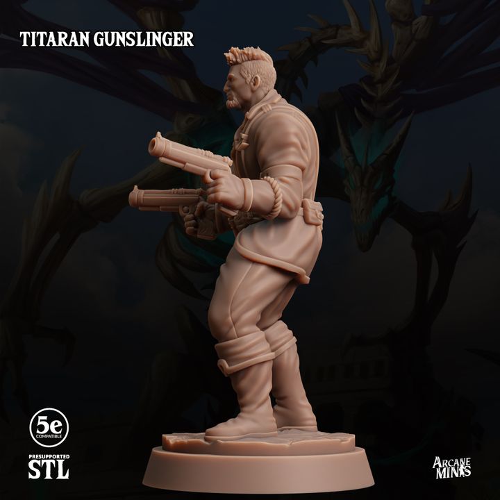 Steampunk Gunslinger Miniature | Medium | Sordane Publishing | D&D DnD Pathfinder Miniature