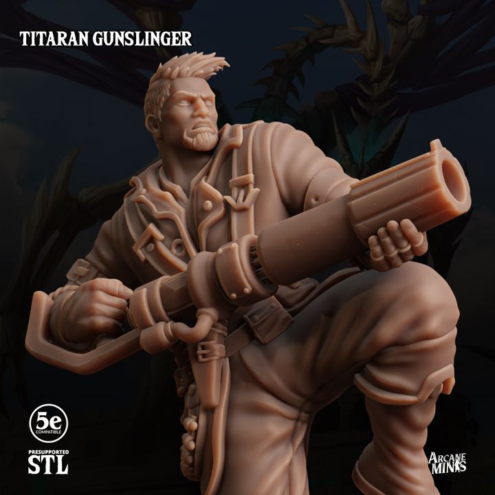 Steampunk Gunslinger Miniature | Medium | Sordane Publishing | D&D DnD Pathfinder Miniature