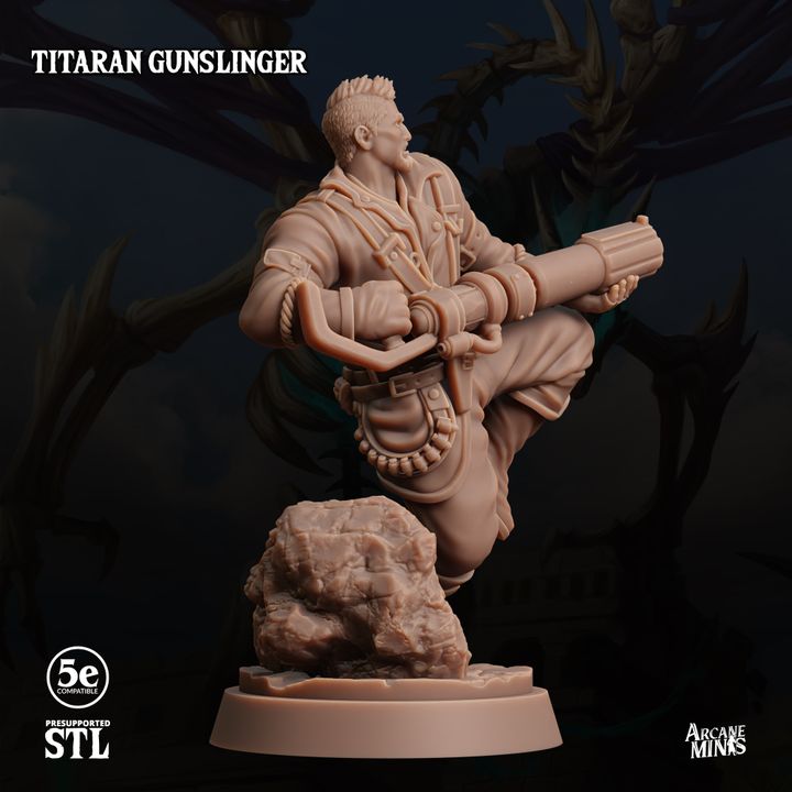 Steampunk Gunslinger Miniature | Medium | Sordane Publishing | D&D DnD Pathfinder Miniature