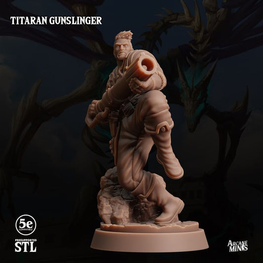 Steampunk Gunslinger Miniature | Medium | Sordane Publishing | D&D DnD Pathfinder Miniature