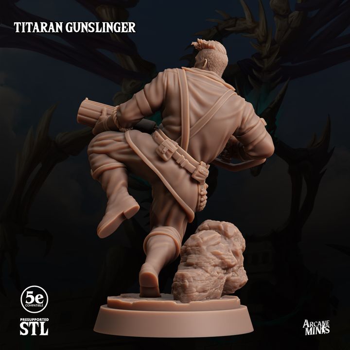 Steampunk Gunslinger Miniature | Medium | Sordane Publishing | D&D DnD Pathfinder Miniature