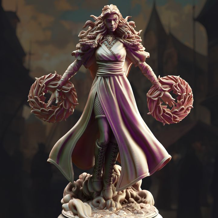 Half-Elf Sorceress Spellcaster Magic | Medium | DM Stash | D&D DnD Pathfinder Miniature