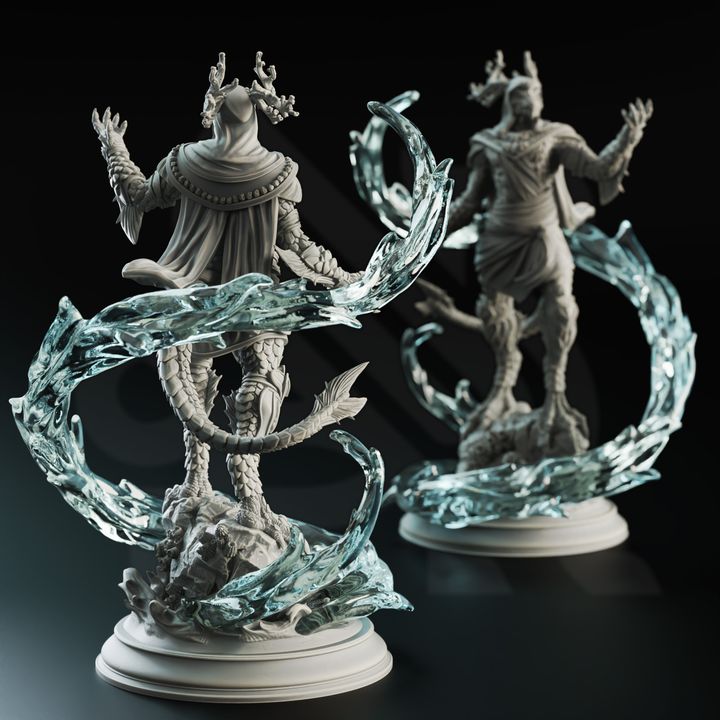 Dragonborn Hydromancer Spellcaster Water Magic | Medium | DM Stash | D&D DnD Pathfinder Miniature