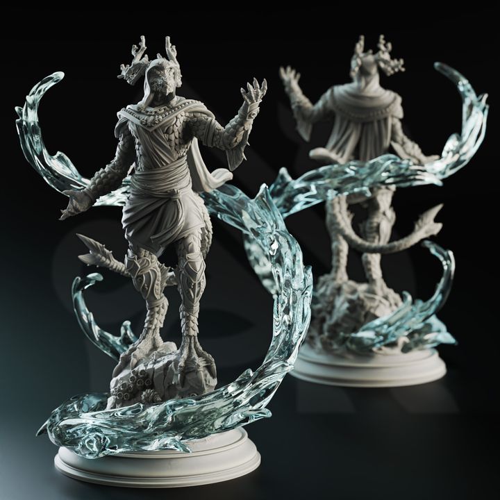 Dragonborn Hydromancer Spellcaster Water Magic | Medium | DM Stash | D&D DnD Pathfinder Miniature