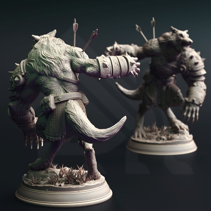 Werewolf Warrior Howling Miniature | Medium | DM Stash | D&D DnD Pathfinder Miniature