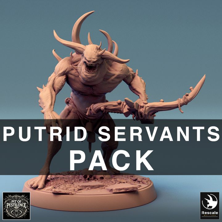 Collection Putrid Servants Humanoids Necromancer Undead | Medium | Rescale Miniatures | D&D DnD Pathfinder Miniature