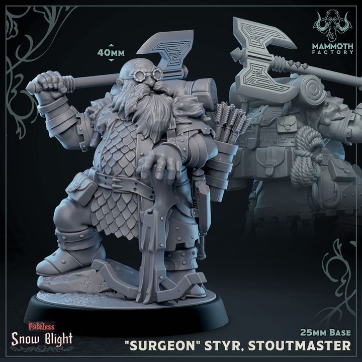 Dwarf Warrior Resin Minis Collection Medium | Mammoth Factory | D&D DnD Pathfinder Miniature