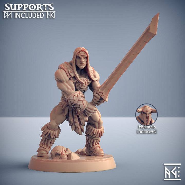 Dragonpeak Barbarian - Sword (25mm Base)