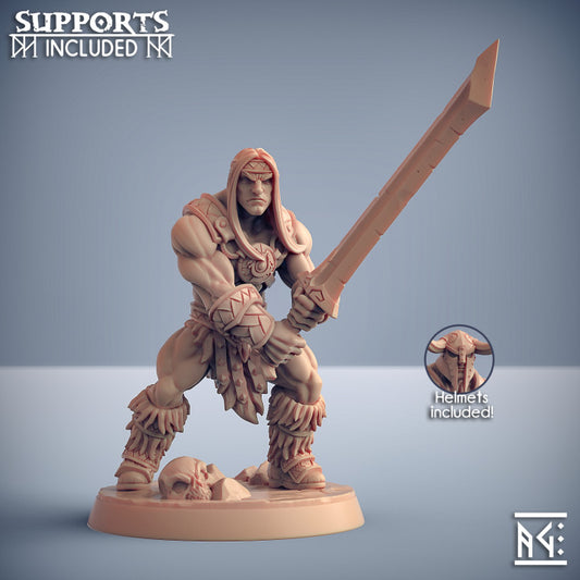 Dragonpeak Barbarian - Sword (25mm Base)