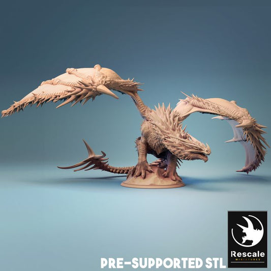 Adult Red Dragon - Majestic (76mm Base)