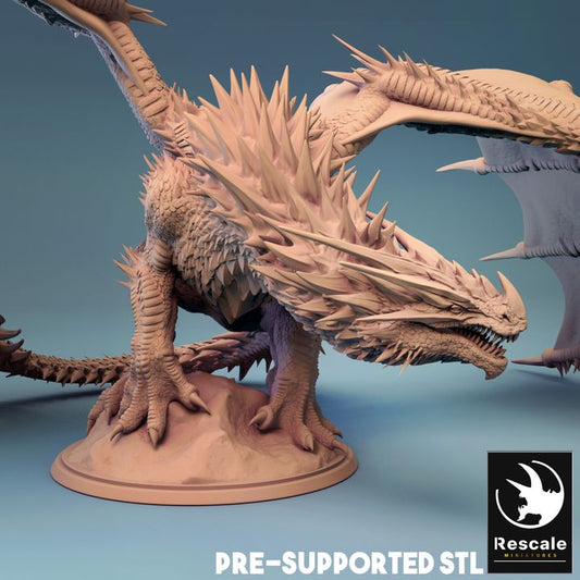 Adult Red Dragon - Majestic (76mm Base)