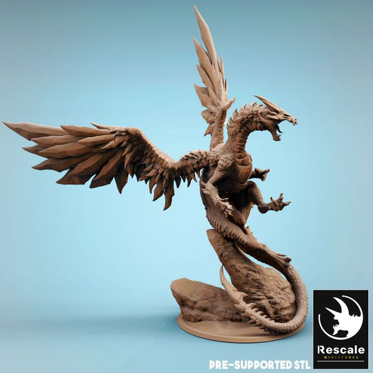Adult Steel Dragon - Rearing (125mm Base)