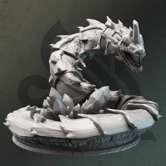 Crystalline Serpent Elemental Monsters | Huge | DM Stash | D&D DnD Pathfinder Miniature