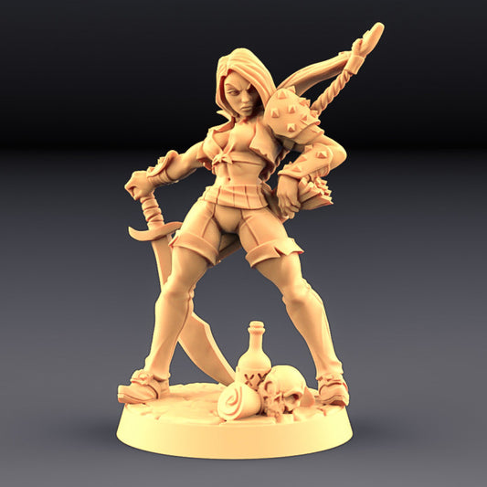 Aline the Bold - Rogue Captain (25mm Base)