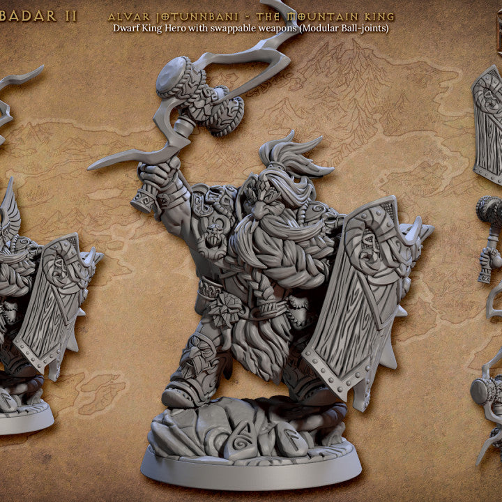 Dwarf King Warrior Miniature | Medium | Artisan Guild | D&D DnD Pathfinder Miniature