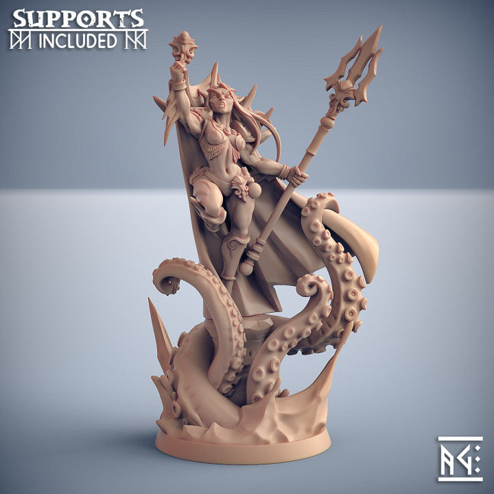 Triton Sorcerer Priestess Magic | Medium | Artisan Guild | D&D DnD Pathfinder Miniature