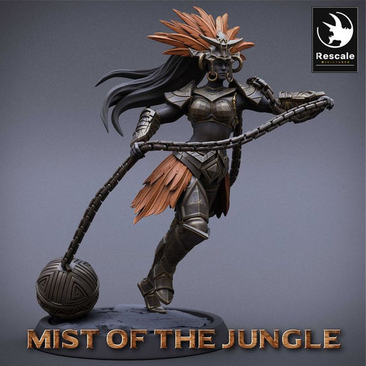 Amazon Warrior Jungle Fighter Barbarian | Medium | Rescale Miniatures | D&D DnD Pathfinder Miniature