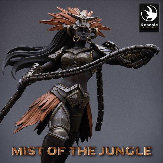 Amazon Warrior Jungle Fighter Barbarian | Medium | Rescale Miniatures | D&D DnD Pathfinder Miniature