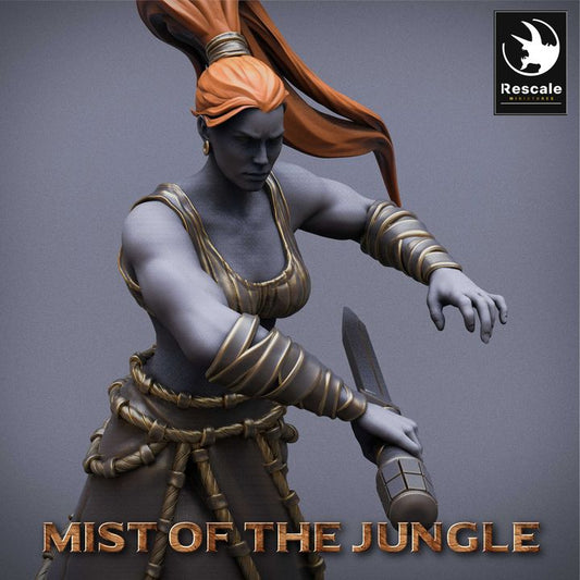 Amazon Warrior Barbarian Rogue | Medium | Rescale Miniatures | D&D DnD Pathfinder Miniature